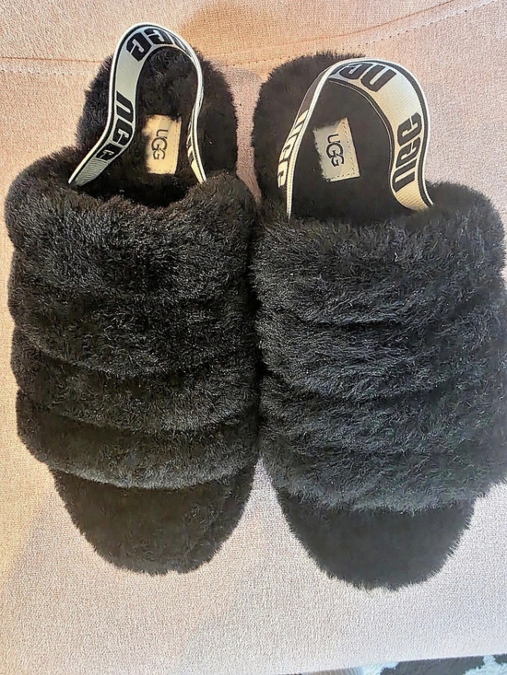 UGG Fluff Yeah Slide Black Slides US 9